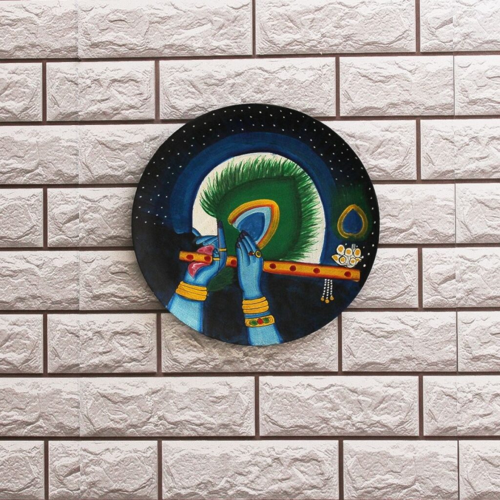 Amazing lord radha krishna decor wall plate